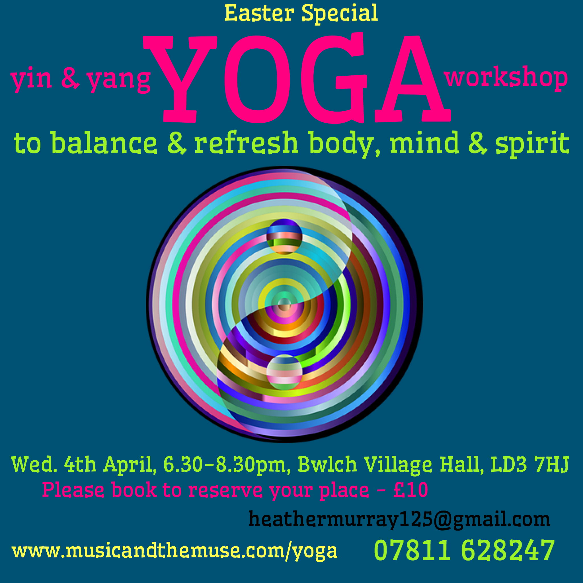 poster for yin and yang yoga workshop April 2018
